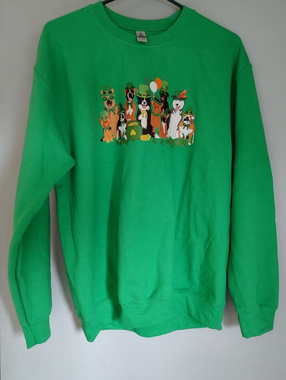 Green St. Patrick's Day Dog Crewneck Sweatshirt